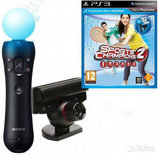 Полный набор PS Move для Sony PS3/PS4 с играми