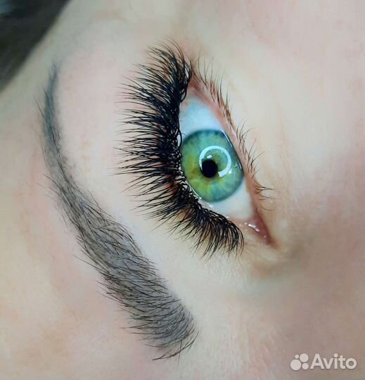 Наращивание ресниц+оформление бровей