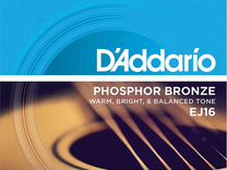 D'Addario EJ16 струны для акк. гитары фосф/бронза
