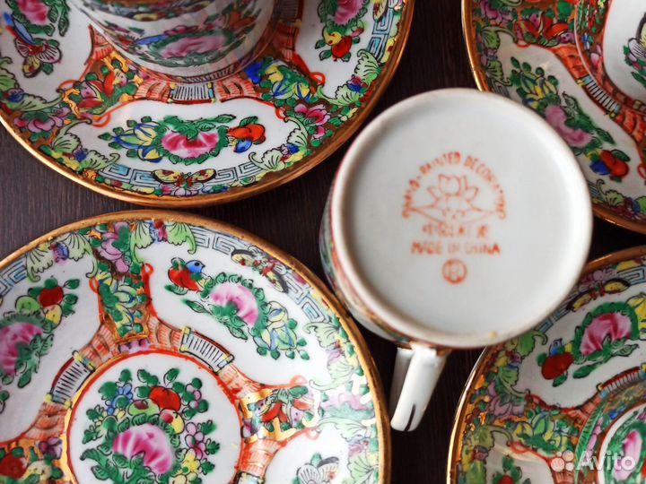 Кофейный сервиз Китайская роза Hand-painted decor