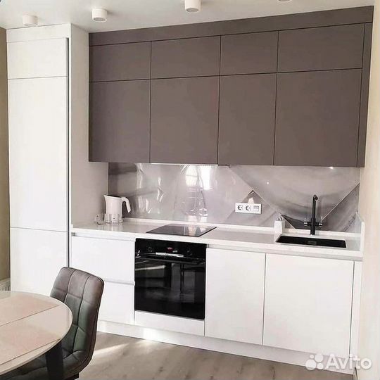 Прямой кухонный гарнитур на заказ +мойка в подарок