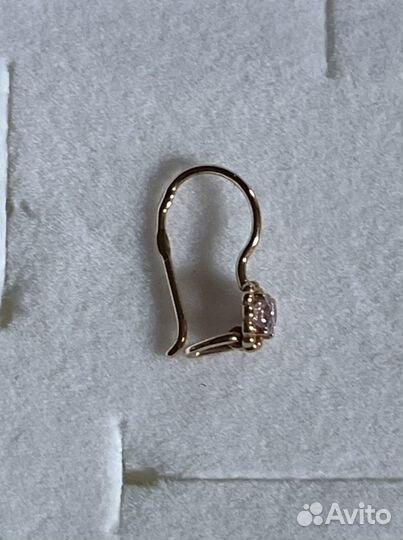 Золотые серьги 585 пробы с топазо для девочки