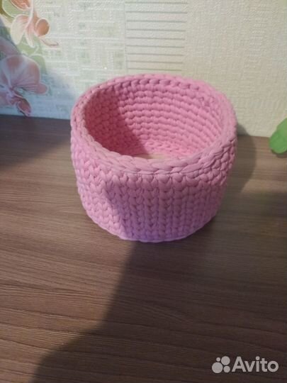 Корзина интерьерная из трикотажной пряжи