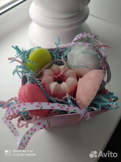 Набор мыла ручной работы в корзине