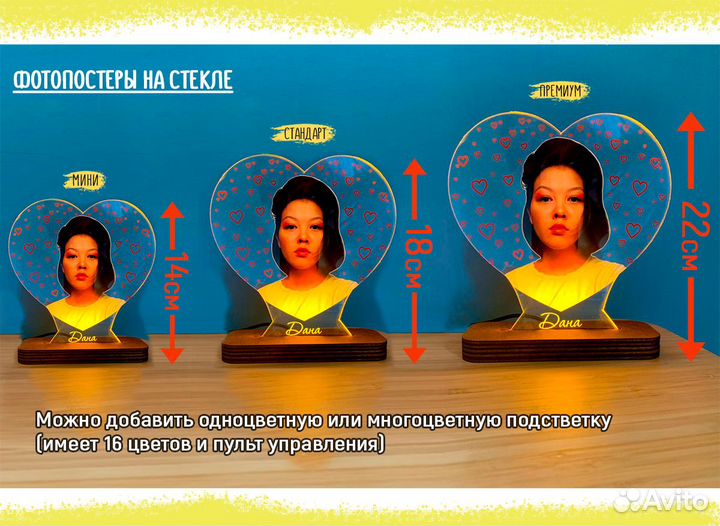 Постер рамка с фото на стекле (размеры) art097