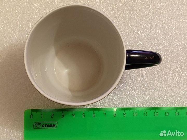 Кружка чайная. Фарфор. Гжель. Кобальт с позолотой