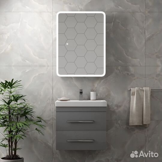 Зеркало шкаф с подсветкой в ванную