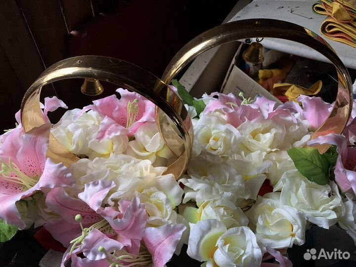 Свадебные кольца на машину