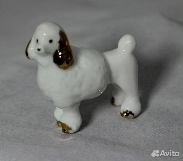 Собака Пудель Китайский фарфор Статуэтка RU*061-6