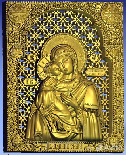 Объемная резная икона