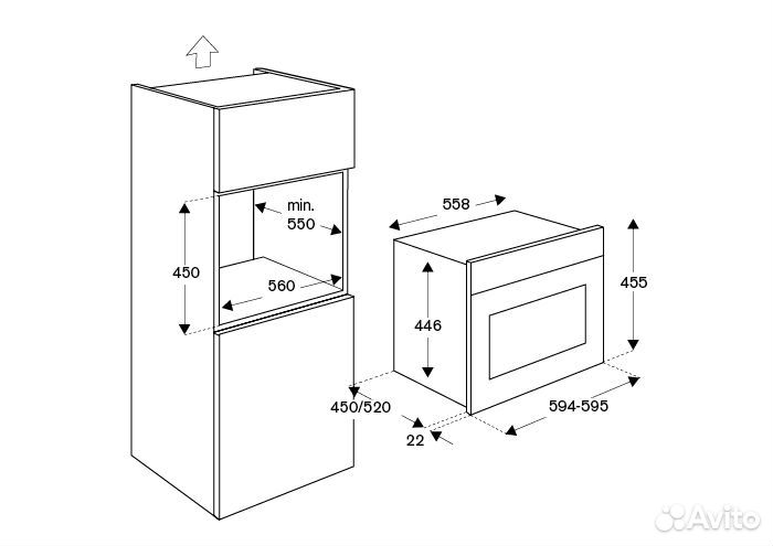 Компактный духовой шкаф Bertazzoni F457modmwtx