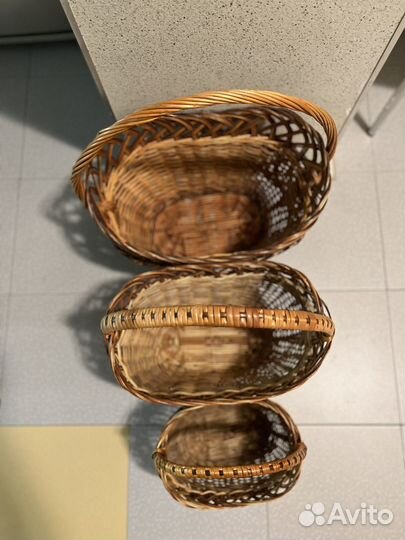 Корзина из натуральной лозы, набор корзин