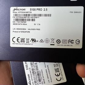 Micron 5100 pro, enterprise SSD 480GB