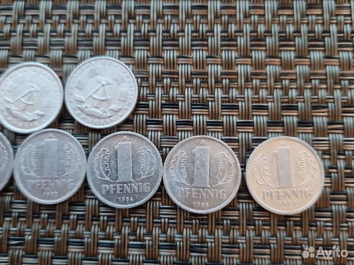 1 пфенинг ГДР, фрг, Германия