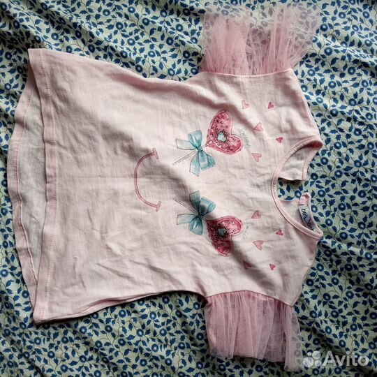 Футболка Bell Bimbo 86 девочке розовая сердечки