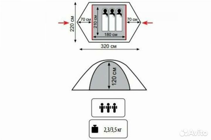 Палатка 3-местная Tramp lite Hunter 3 TLT-001.11