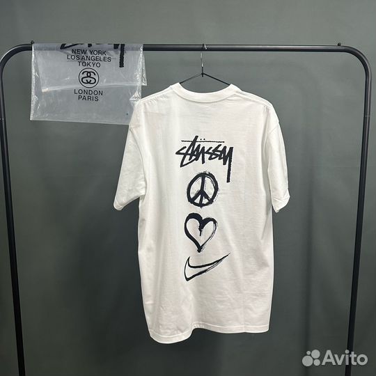 Футболка Stussy Nike logo найк сердце