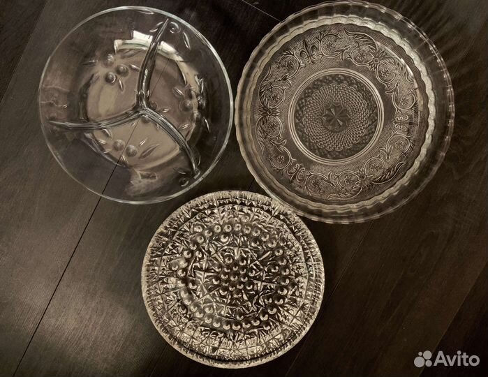 Хрустальная посуда - блюдо, поднос, менажница