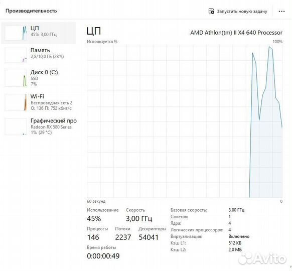 Процессор AM3 Athlon II X4 640
