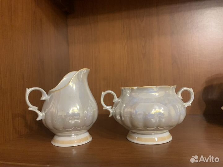 Чайный набор перламутр,золочение