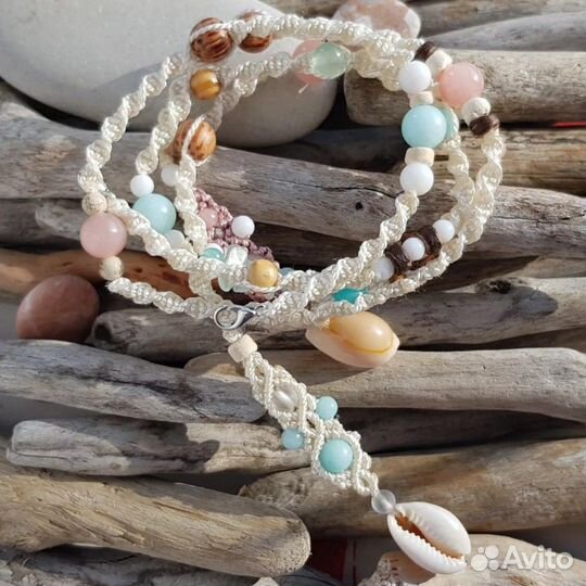 Светлые лулы, расточки, браслеты, серьги