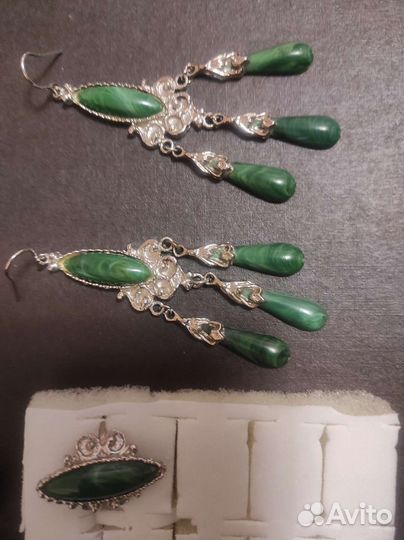 Винтажные украшения серьги и кольцо