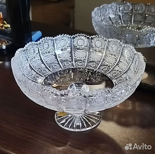 Хрустальная фруктовница Богемия