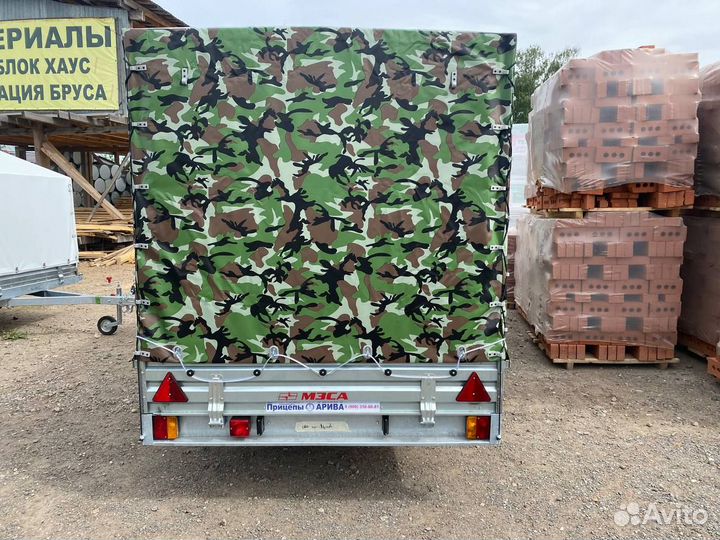 Двухосный прицеп с тентом аэро 150 см мзса 817732