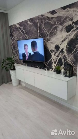 Тв тумба подвесная белый глянец новая