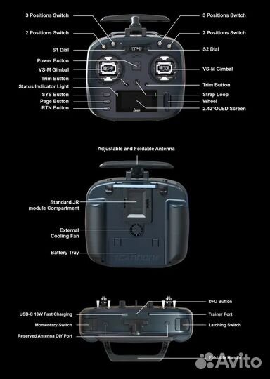 Аппаратура радиоуправления Jumper T14 Elrs + АКБ