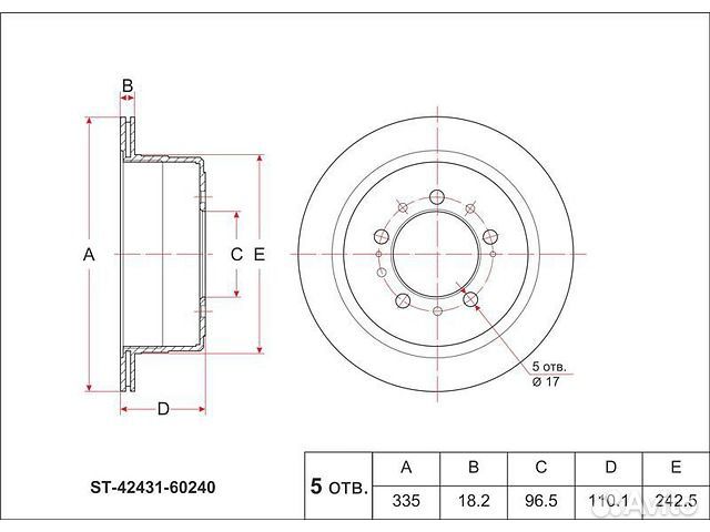 Диск тормозной задний (105) Land Cruiser