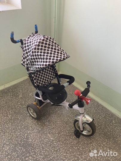 Отличный Детский трехколесный велосипед с ручкой