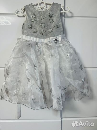 Платье снежинки 80-86-92