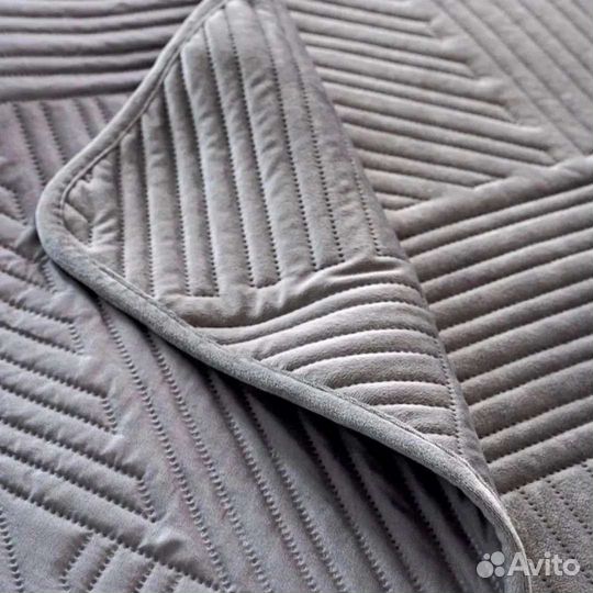 Покрывало стеганное, велюр-хлопок