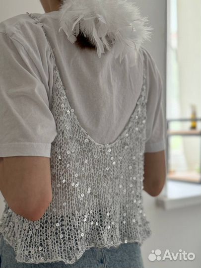 Топ женский с пайетками