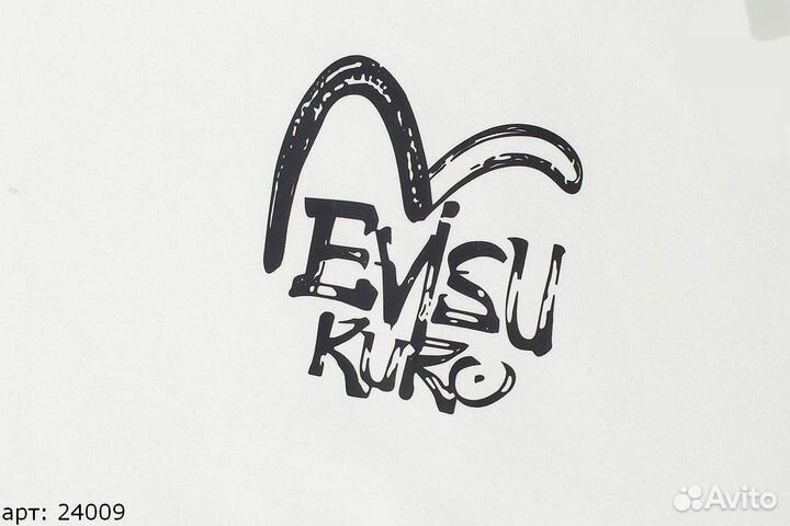 Худи Evisu hand draw белое