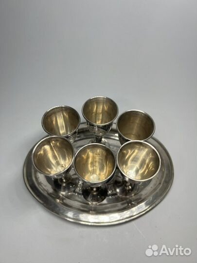 Набор Рюмон И Поднос Серебро Кубачи