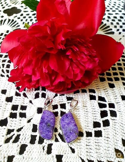 Серьги с чароитом