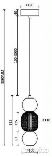 Подвесной светильник Maytoni Drop MOD273PL-L16G3K