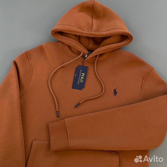 Толстовка Polo ralph lauren с начесом коричневая