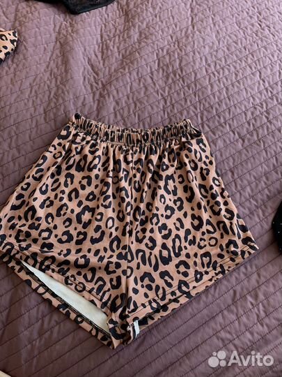 Шорты леопард высокая талия