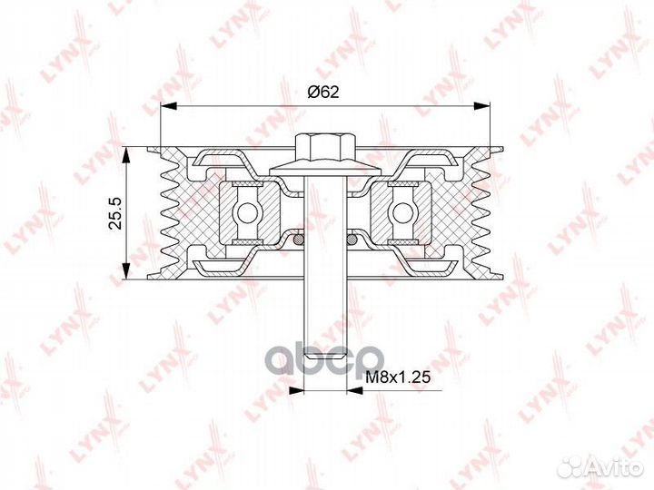 Ролик обводной приводного ремня PB7211 lynxauto