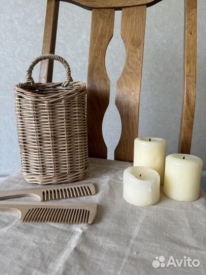 Подвесная корзина плетёная хранение