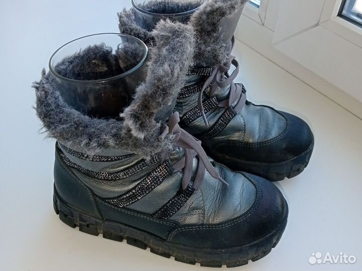 Ботинки зимние для девочки 31 р натуральный мех