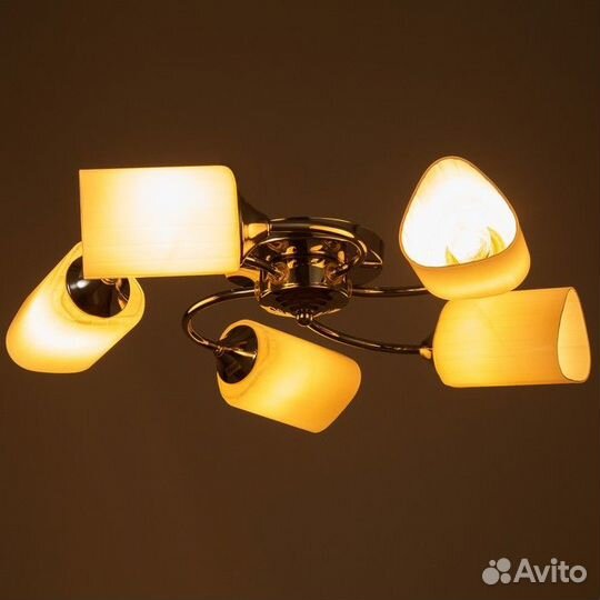 Люстра 'Батист' 5х60Вт Е27 хром 55х55х15см