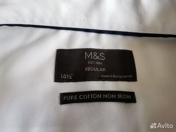 Мужская рубашка белая Marks & Spencer