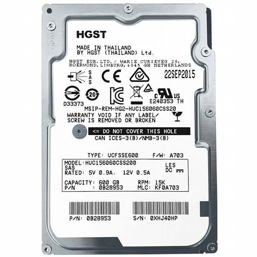 [HUC156060CSS200] Жесткий Диск Hgst 600gb Sas 2,5 Huc156060css200
