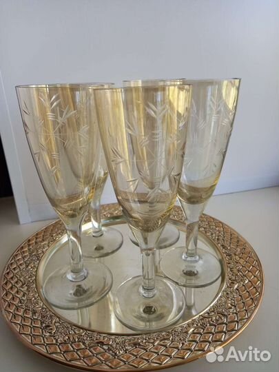 Фужеры цветное стекло СССР