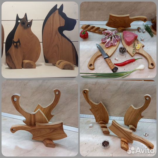 Подарочный набор три топора доски дуб на подставке