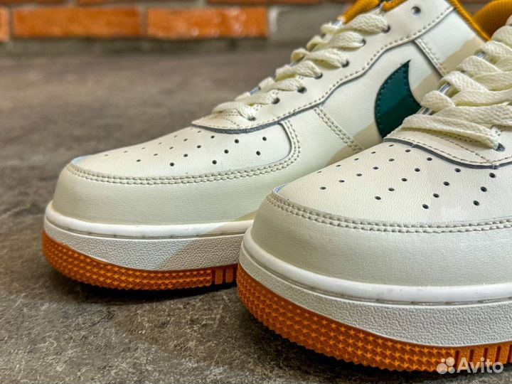 Кроссовки nike air force 1 low cream green